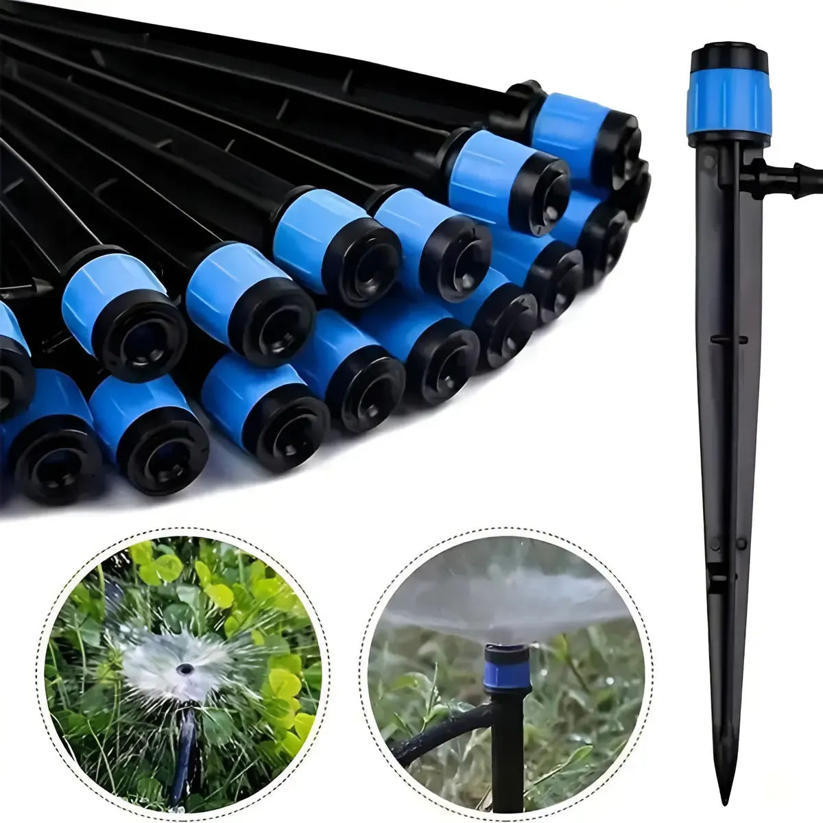 Estaca con Gotero Rociador Regulable 0-90 LPH Paquete X 50 UNIDADES