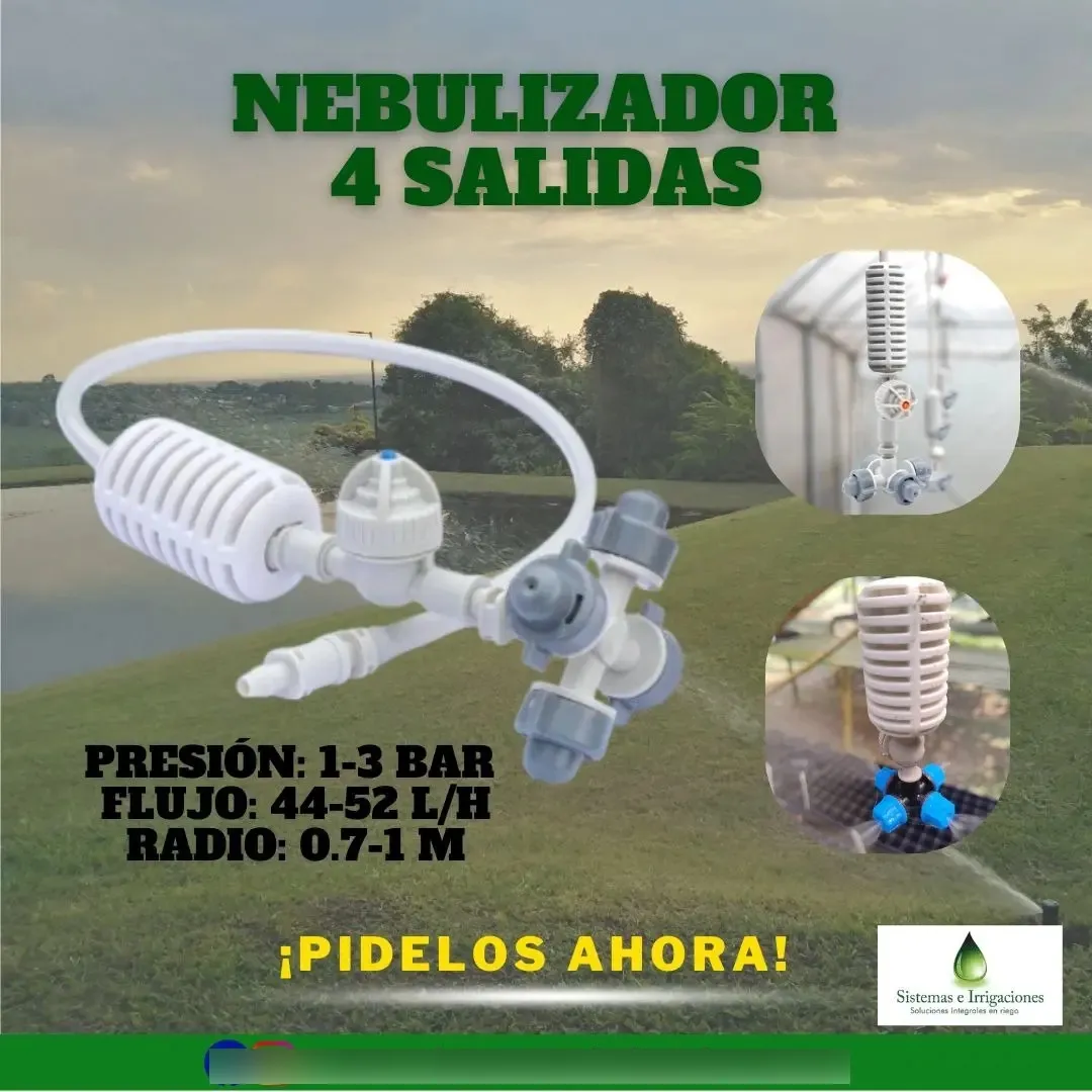 Nebulizador 4 Salidas Riego Invernaderos Paquete x 5 Unidades - Imagen 2